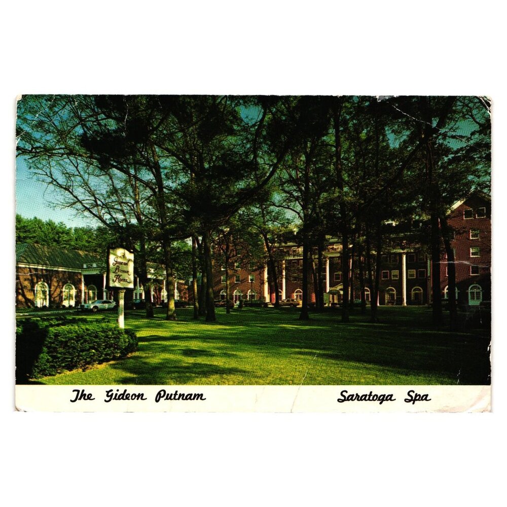 Vintage Gideon Putnam Saratoga Spa Postcard New York WRINKLED Golf Resort Arts